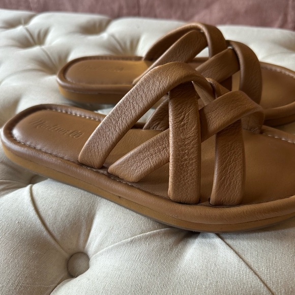 Madewell Women’s Francine Puffy Woven Tan Slides 8M - Picture 2 of 7